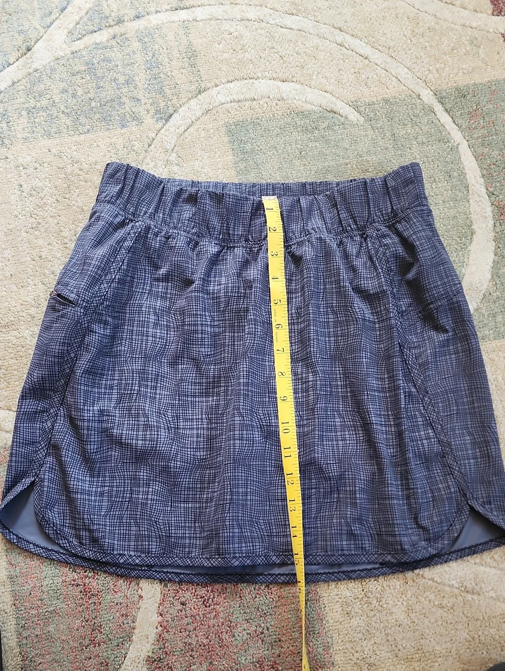 Calia, Women’s, Casual Black/Grey Plaid Elastic-Waist Skort, Sz. Small.